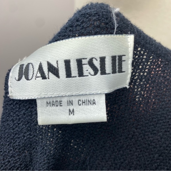 Vintage Joan Leslie Navy and White Argyle Knit Cardigan - Size M - Picture 5 of 5